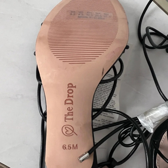 NWT | The Drop  | Archie Lace-Up Strappy Open Toe Heel Black | Sz 6.5 [257] - Picture 5 of 5